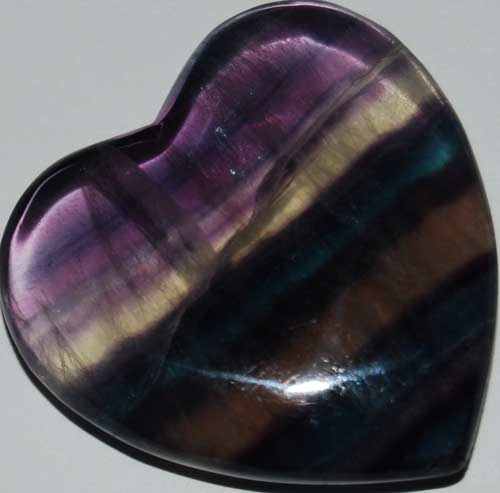 Rainbow Fluorite Heart #7