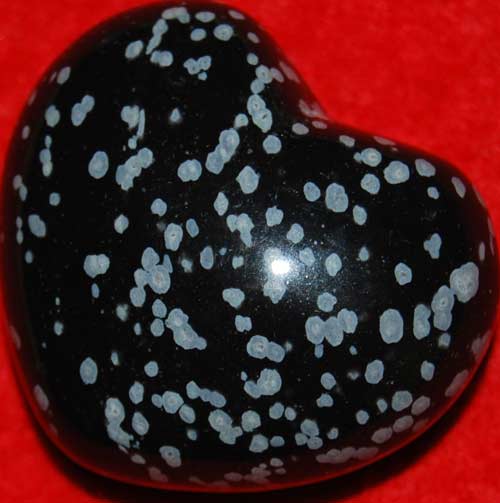 Snowflake Obsidian Heart #4