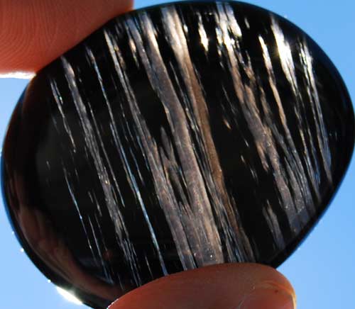 Black Lace Obsidian Palm Stone #1