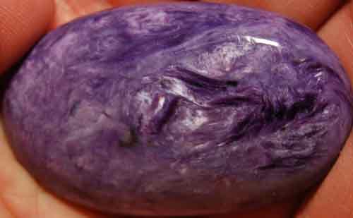 Charoite Soap-Shaped Palm Stone #3
