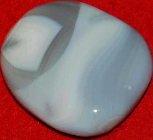 Gray Banded Agate Palm Stone #4