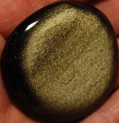 Gold Sheen Obsidian Palm Stone #11