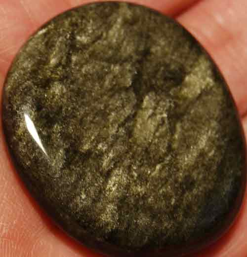 Gold Sheen Obsidian Palm Stone #5