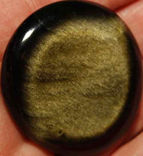 Gold Sheen Obsidian Palm Stone #9
