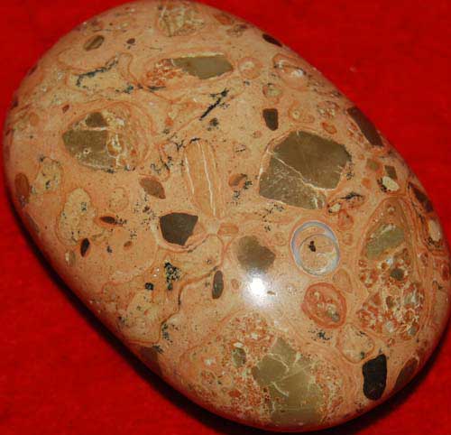 Leopardskin Rhyolite/Jasper Soap-Shaped Palm Stone #6