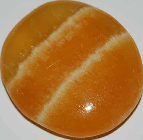 Orange Calcite Palm Stone #10
