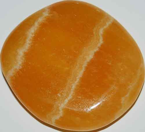 Orange Calcite Palm Stone #11