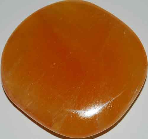Orange Calcite Palm Stone #14