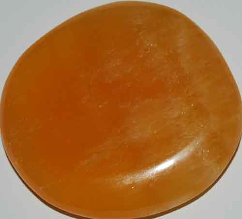 Orange Calcite Palm Stone #15