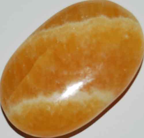 Orange Calcite Palm Stone #20