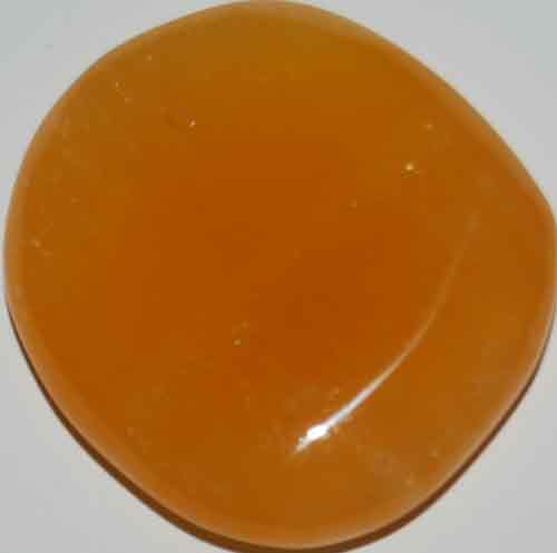 Orange Calcite Palm Stone #6