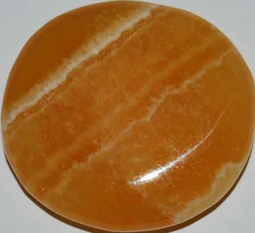 Orange Calcite Palm Stone #7