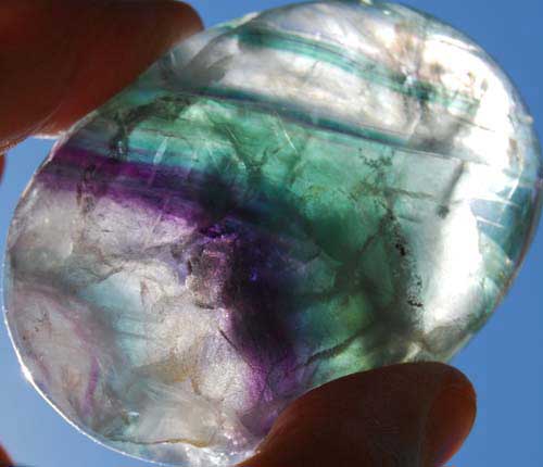 Rainbow Fluorite Soap-Shaped Palm Stone #15