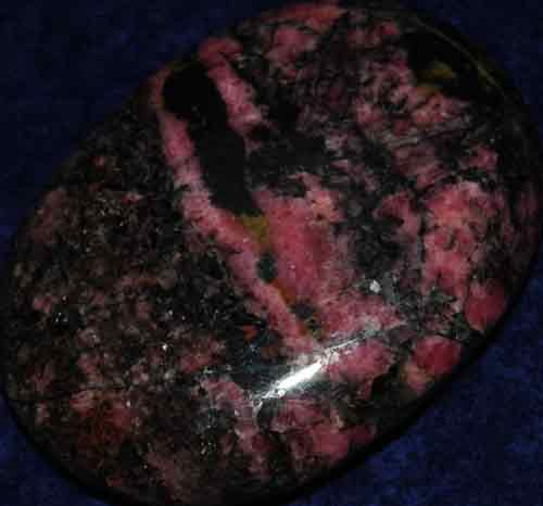 Rhodonite Soap-Shaped Palm Stone #26