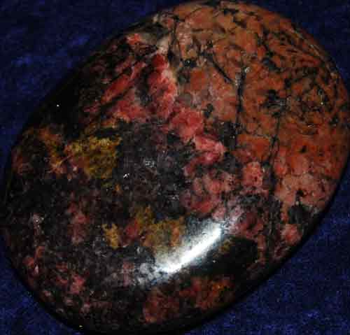 Rhodonite Soap-Shaped Palm Stone #27