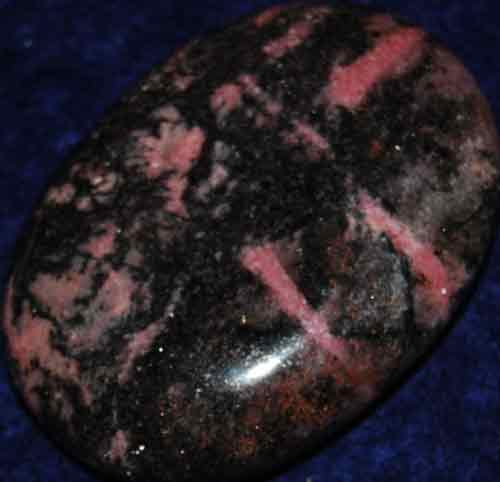 Rhodonite Soap-Shaped Palm Stone #30