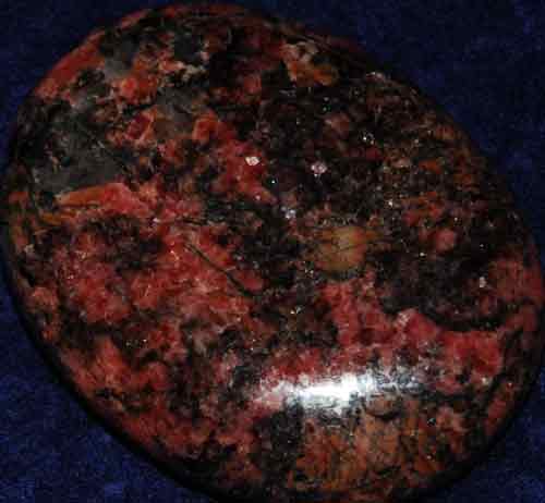 Rhodonite Soap-Shaped Palm Stone #33