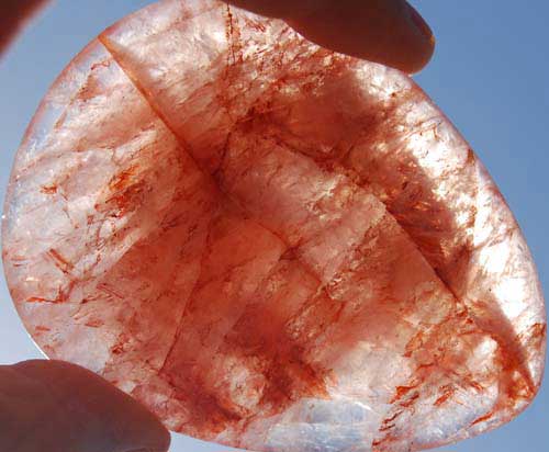 Red Hematoid Quartz Palm Stone #7