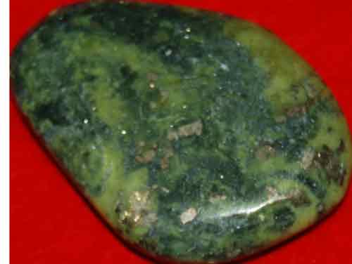 Serpentine Palm Stone with Pyrite Inclusions #19