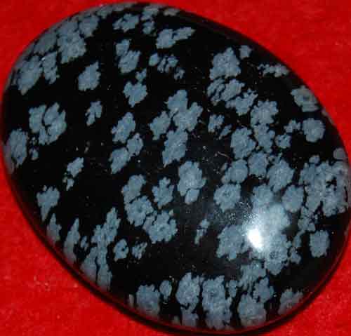 Snowflake Obsidian Soap-Shaped Palm Stone #1