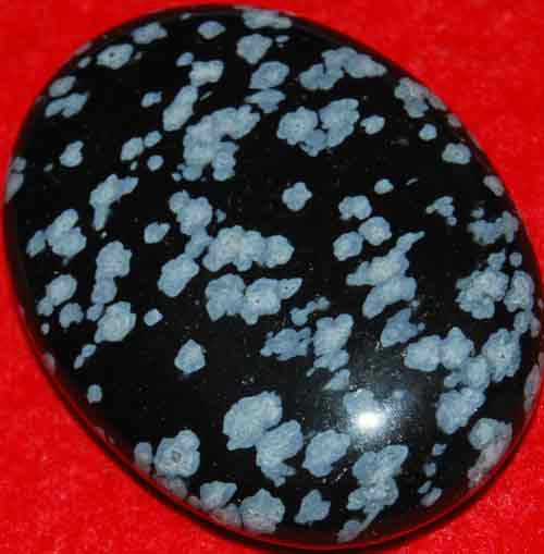 Snowflake Obsidian Soap-Shaped Palm Stone #4