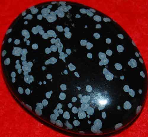 Snowflake Obsidian Soap-Shaped Palm Stone #7