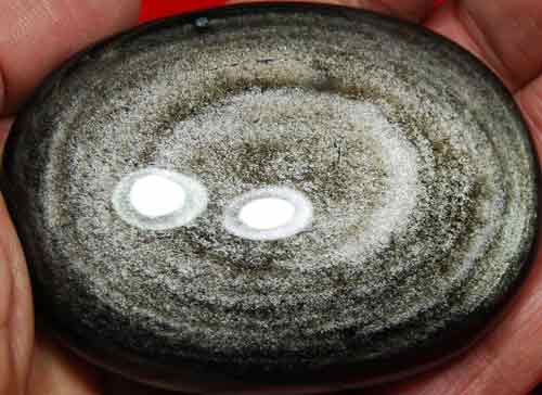 Silver Sheen Obsidian Soap-Shaped Palm Stone #13
