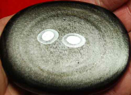 Silver Sheen Obsidian Soap-Shaped Palm Stone #4