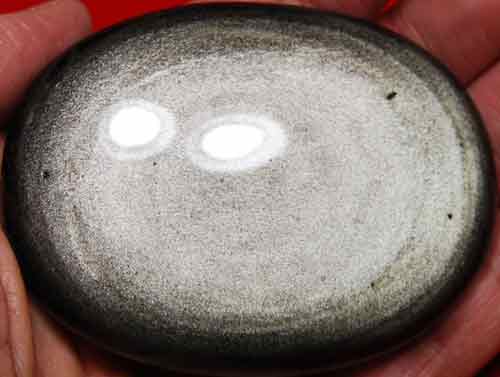 Silver Sheen Obsidian Soap-Shaped Palm Stone #5