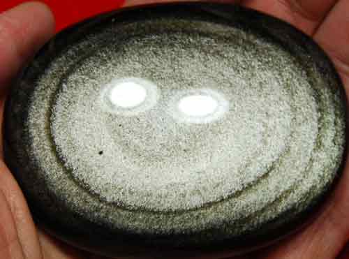 Silver Sheen Obsidian Soap-Shaped Palm Stone #6