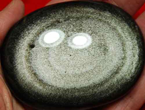 Silver Sheen Obsidian Soap-Shaped Palm Stone #8
