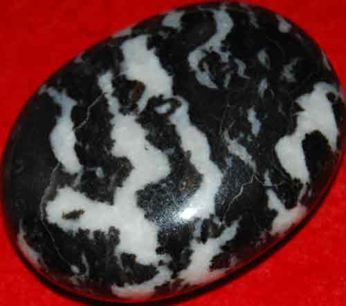 Zebra Stone/Jasper Soap-Shaped Palm Stone #11