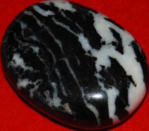 Zebra Stone/Jasper Soap-Shaped Palm Stone #7
