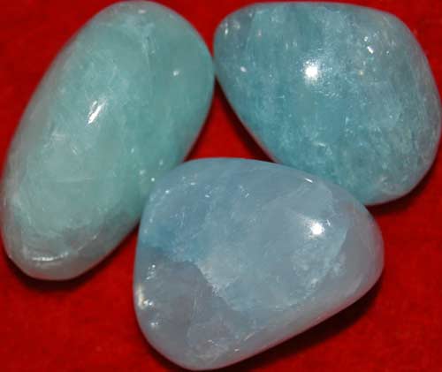 Three Blue Aragonite Tumbled Stones #6