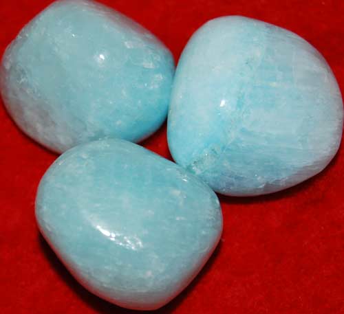 Three Blue Aragonite Tumbled Stones #7