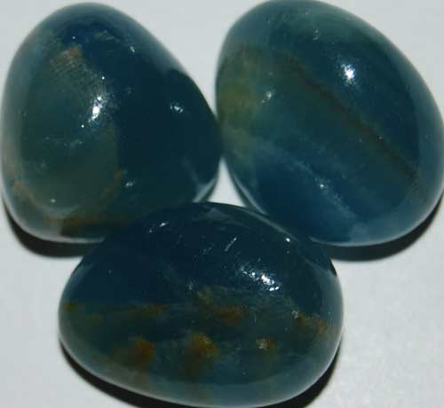 Three Blue Calcite Tumbled Stones #10