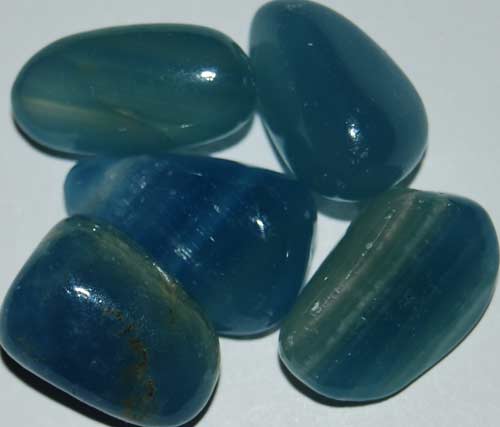 Five Blue Calcite Tumbled Stones #11