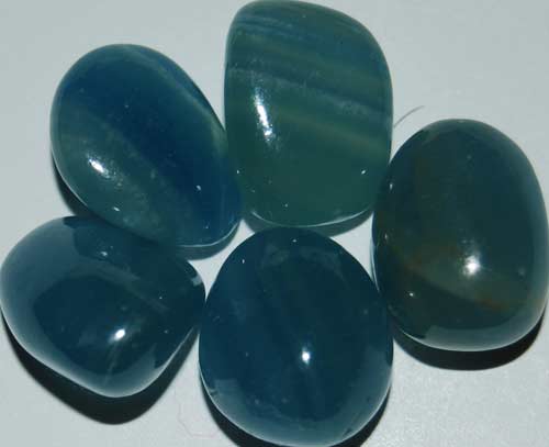 Five Blue Calcite Tumbled Stones #15