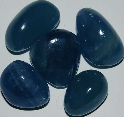 Five Blue Calcite Tumbled Stones #16
