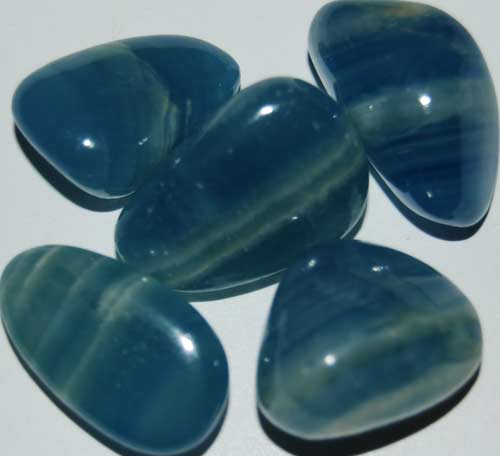 Five Blue Calcite Tumbled Stones #18