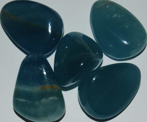Five Blue Calcite Tumbled Stones #19