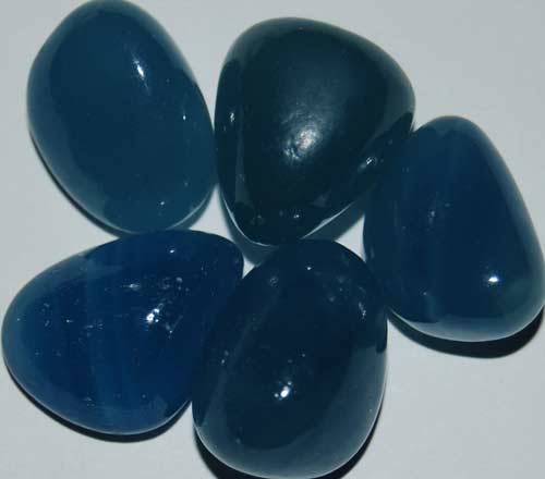 Five Blue Calcite Tumbled Stones #21