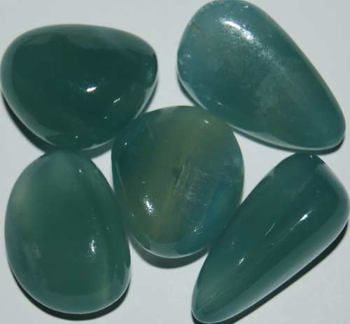 Five Blue Calcite Tumbled Stones #23