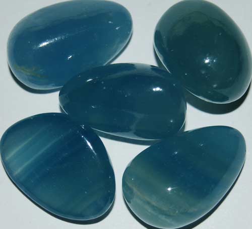 Five Blue Calcite Tumbled Stones #27
