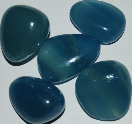 Five Blue Calcite Tumbled Stones #29