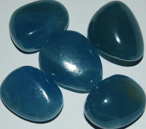 Five Blue Calcite Tumbled Stones #30