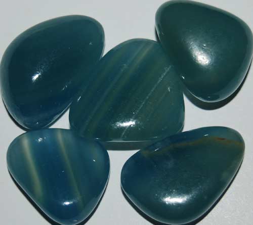 Five Blue Calcite Tumbled Stones #31