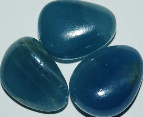 Three Blue Calcite Tumbled Stones #9
