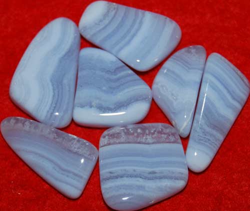 7 Blue Lace Agate Tumbled Stones #10