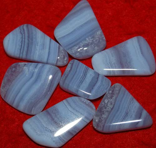 7 Blue Lace Agate Tumbled Stones #12